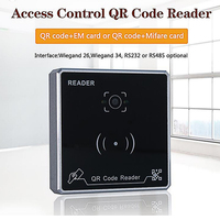 Nuevo SISTEMA DE Control DE ACCESO DE CÓDIGO QR de metal RFID IC lector de tarjetas de identificación con 13,56 MHz RS232 RS485 Wiegand para sistema de bloqueo inteligente