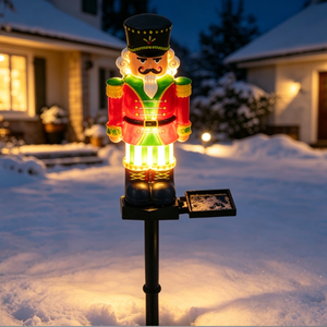 Lampes solaires en forme de casse-noisette en résine, lampes de chemin de Noël, lampes de jardin imperméables, décorations de <span class=keywords><strong>paysage</strong></span> pour la pelouse, lumières décoratives pour la cour, décorations de Noël - Product Image 2