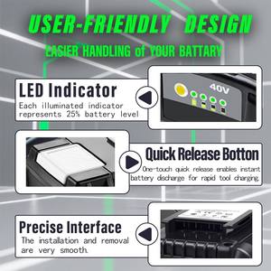 Batterie au lithium <span class=keywords><strong>40V</strong></span> 6.0Ah de remplacement pour batterie <span class=keywords><strong>Ryobi</strong></span> <span class=keywords><strong>40V</strong></span> OP40401 OP40602 OP4026 OP40501 OP40261, batterie pour <span class=keywords><strong>tondeuse</strong></span> à gazon <span class=keywords><strong>Ryobi</strong></span> <span class=keywords><strong>40V</strong></span> - Product Image 4
