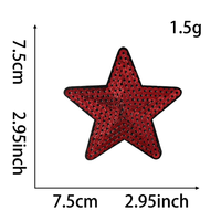 Vente en gros de patchs étoiles scintillants thermocollants de 75 mm, patchs étoiles en paillettes argentées, dorées, roses, rouges pour vêtements, sacs, casquettes