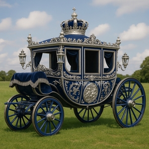 Gold Leaf <b>Paint</b> Customized Luxury Princess Royal Horse Carriage Sightseeing Flower Decorated 4-6 People Solid Rubber Tires - Product Image 4