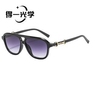 De Yi Optics Men's Double Beam <b>Sunglasses</b> Black PC Frame UV400 Protection Type 3 Sunshades - Product Image 3