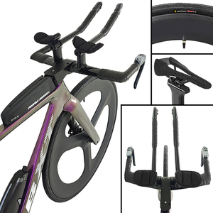 Bicicleta de Carretera de Carbono BXT para Triatlón y Contrarreloj con Cambio Electrónico Inalámbrico L TWOO ER9 de 24 Velocidades y Ruedas de 3 Radios - Product Image 2