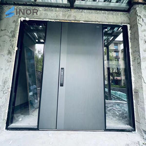 Porte d'entrée en acier et bois composite durable avec conception antivol et finition naturelle pour usage résidentiel - Product Image 2