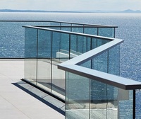 Luxseal Clôture en verre pour balcon sans cadre en aluminium de haute qualité Système de garde-corps en verre de sécurité extérieur avec main courante pour villas