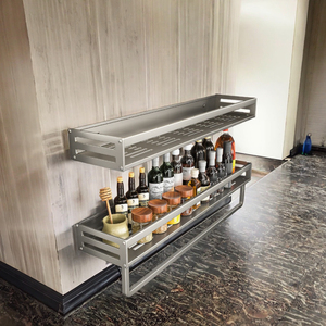Metal Double-Tier Casual Adjustable Waterproof Multifunction Wall-Mounted Folding <b>Rack</b> Organizer <b>Kitchen</b> Refrigerator <b>Storage</b> - Product Image 3