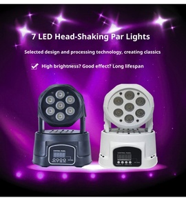 Luz Móvil de Cabeza con 7 LED RGB, Control DMX, Activación por Sonido, Alta Luminosidad, Motorizada, para DJ, Discotecas, KTV, Bares y Fiestas - Product Image 3