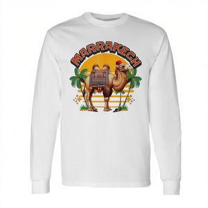 เสื้อยืดแขนยาวลายม้าคาเมลซันเซ็ทมาร์ราเกชโมร็อกโก - Product Image 2