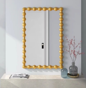 Miroir pleine longueur sur pied avec cadre perlé à bulles et bordure 3D <span class=keywords><strong>de</strong></span> boules rouges pour chambre à coucher et décoration intérieure, vente en gros - Product Image 4