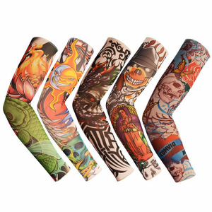 Manches de tatouage 3D pour femmes et hommes en soie de glace anti-UV douce pour le cyclisme d'été couvre-bras sans couture avec imprimé <span class=keywords><strong>manga</strong></span> - Product Image 1