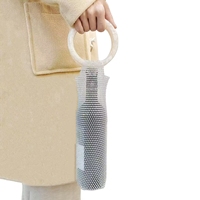 Bolsa de termo de vino tinto con diamantes tejida a mano de lujo, accesible, portátil, de plástico, de aspecto alto, embalaje de regalo checo