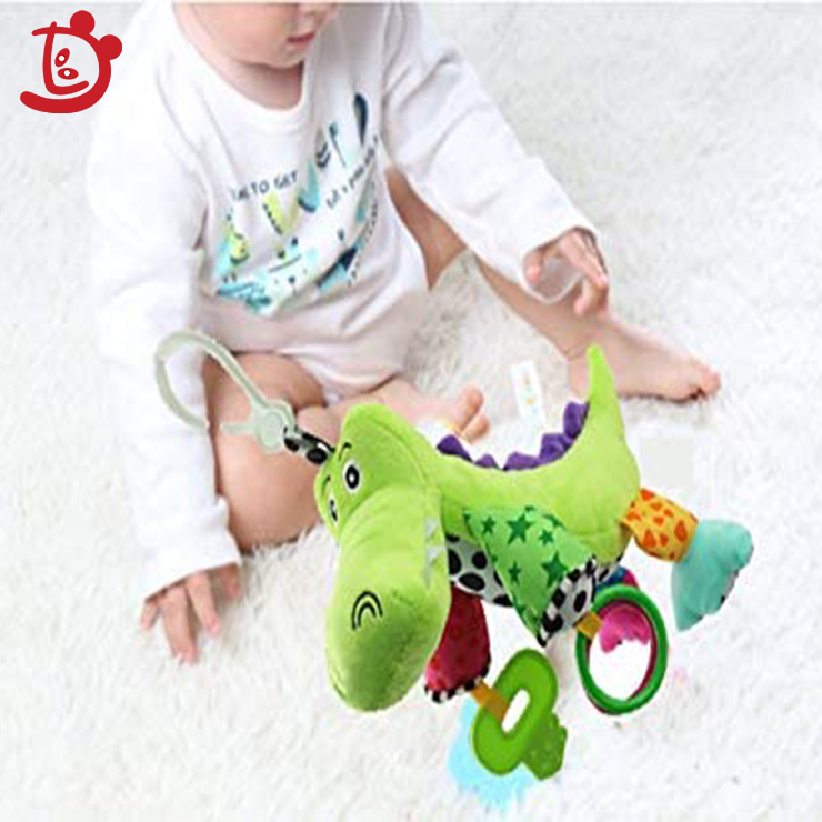 Красочные мягкие детские погремушки и прорезыватели, плюшевые подвесные детские погремушки из крокодиловой кожи
