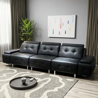 Ensemble de canapés sectionnels en forme de L en cuir véritable de conception européenne luxueuse, avec coussins rembourrés en mousse, appartements, villas, hôtels
