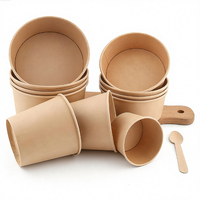 Bol en papier kraft jetable de qualité alimentaire, compatible micro-ondes, biodégradable, durable, étanche, boîte à lunch en papier avec couvercle personnalisé