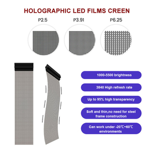 Écran LED flexible transparent en verre pour rideau intérieur/extérieur, affichage super fin adhésif couleur pleine, panneau LED P6.66 P10 - Product Image 6