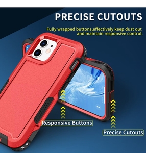 Pour <span class=keywords><strong>iPhone</strong></span> 12 / 12 Pro housse de téléphone portable 3 en 1 PC + TPU matériau Anti-chute anti-dérapant étui de protection de téléphone portable - Product Image 4