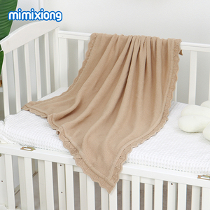 Top Ranking Mimixiong Cotton Knitted Newborn <strong>Baby</strong> Blankets Breathable Personalized Embroidery Swaddle <strong>Bedding</strong> Blanket - Product Image 6