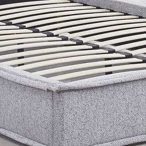 Cama Moderna Europea con Muebles de Dormitorio, Cama Individual Hidráulica con Elevación a Gas, Tapizada en Gris, con Almacenamiento Otomano - Product Image 4