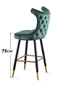 Chaise de bar moderne en tissu industriel avec structure en acier pour salon et bar à domicile