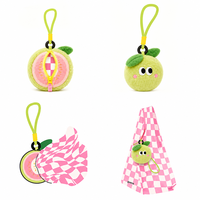 Sac de courses pliable personnalisé avec peluches réutilisables et porte-clés en peluche fruit de goyave