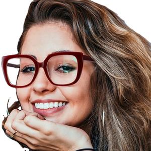 Gafas de Moda con Marco Grande y Logotipo Personalizado para Mujer, Gafas de Ojo de Gato con Protección Contra la Luz Azul - Product Image 2