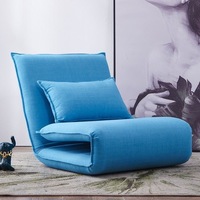 Fauteuil de salon pliable minimaliste en tissu avec dossier inclinable réglable et coussin moelleux pour balcon, chambre et salon