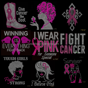 5 mô hình nhà cung cấp tốt nhất chiến thắng là tất cả mọi thứ chiến đấu trở lại 2 phù hợp với Ribbon ung thư vú nhận thức hotfix Rhinestone chuyển sắt trên - Product Image 6