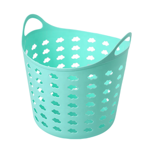 Best Seller Made Of PE Plastic Material Round Cloud Pattern For Dirty Clothes Storage Toile Hamper Laundry Basket
