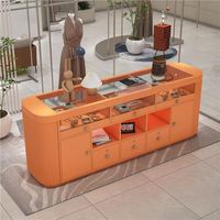 Présentoir de style européen pour bijoux et vêtements, vitrine de magasin, présentoir de montres en jade, table en verre fluide, blanc, personnalisable, LED