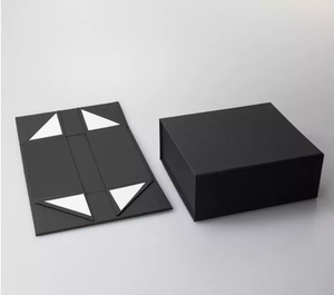 กล่องของขวัญแม่เหล็กแข็งพับได้หรูหราทำจากกระดาษแข็งสีดำรีไซเคิลได้ขนาดใหญ่ปริมาณการสั่งซื้อขั้นต่ำต่ำ - Product Image 1