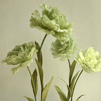Bunga Peony Kecantikan Giok dari Kain Organza/Kain Kasa Air yang Dibuat Tangan, Bunga Teh Gunung, Cocok untuk Dekorasi Jendela Pernikahan.