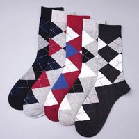 Chaussettes de sport classiques personnalisées en Spandex/Nylon/Coton, noires, motif Argyle, tricotées, avec logo au bas du pied, collection Printemps