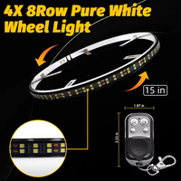 Kingshowstar Kit de 4 modules d'éclairage LED blancs pour jantes, 15,5 et 17 pouces, 2 rangées, étanche IP68, en aluminium, 360W, pour véhicules tout-terrain, camions et SUV