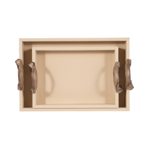 Vassoio Decorativo con Manici Forgiati in Similpelle, Vassoio Rettangolare per Servire, per Tavolino da Caffè, Arredamento Casa - Product Image 4