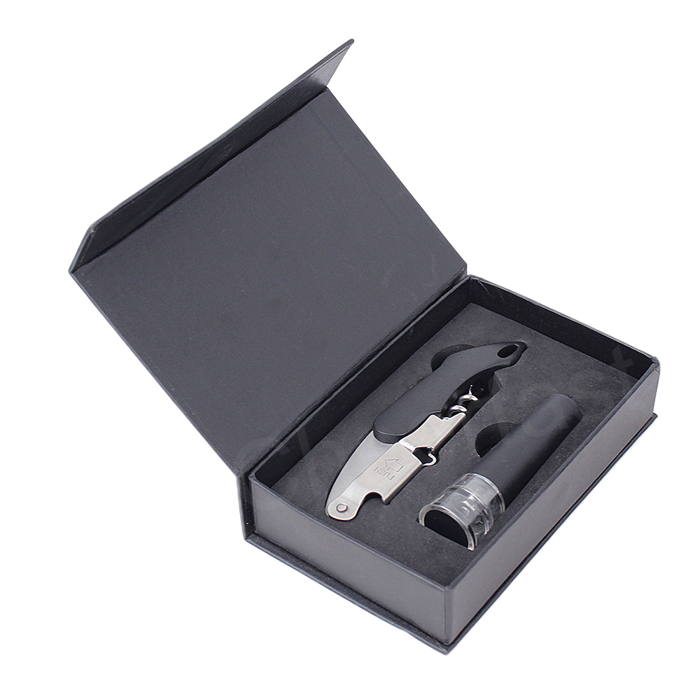 Оптовый заказ, черная пластиковая ручка для вина, пробковые винтовые открывалки, нержавеющая сталь, штопор для красного вина, пластиковый штопор