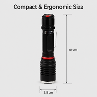 Lampe de poche LED à double alimentation, 5 modes, interrupteur à clic, torche tactique pour la marche nocturne, le camping, la randonnée, la chasse, utilisation en extérieur