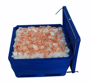 Caja de hielo grande de plástico para pescado, refrigerador aislado de 1000l