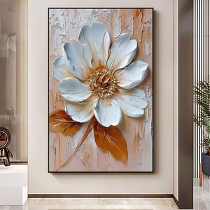 Tranh sơn dầu trừu tượng 3D phong cách hiện đại, tranh hoa trên vải bố trang trí nhà ở, văn phòng, khách sạn, phòng khách - Product Image 5