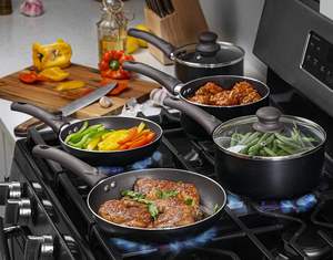 Juego de ollas y sartenes, juego de utensilios de cocina antiadherentes de aluminio, sartenes, cazuela con tapa, sartén para salsa y utensilios, juego de cocina de 11 piezas - Product Image 6