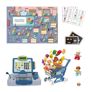 FiveStar chariot à provisions en plastique pour <span class=keywords><strong>enfants</strong></span> semblant jouer <span class=keywords><strong>caisse</strong></span> <span class=keywords><strong>enregistreuse</strong></span> pour tout-petits épicerie jouet nourriture fruits - Product Image 3