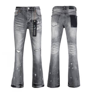 Jeans de marque de luxe de haute qualité, jeans en denim déchirés stretch hip-hop, streetwear, jeans pour hommes <span class=keywords><strong>trompette</strong></span> - Product Image 4