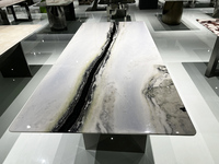 Nouvelles pieds de table à manger modernes de luxe en acier inoxydable poli avec support en granit et marbre pour meubles de maison