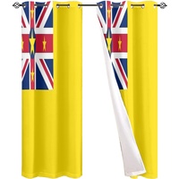 Rideau occultant en polyester recyclable imprimé numériquement avec le drapeau national de Niue, protection solaire et thermique pour fenêtre