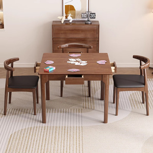 Rắn gỗ đơn giản bàn ăn nhỏ thiết kế vuông với trứng Tính năng đặc biệt cho tám bất tử thẻ & Trò chơi cờ vua - Product Image 2