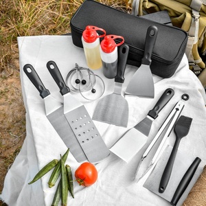 Multifunction Stainless Steel BBQ Tools Set Spatulas Tong Scrapper <b>Brush</b> Squeeze <b>Bottle</b> Accessories Kit for Outdoor Cooking - Product Image 2