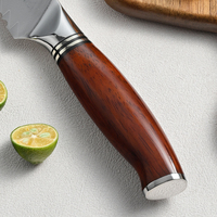 Couteau à pain en acier Damas personnalisé, lame dentelée, couteau à trancher avec manche en bois de rose, trancheur à pain professionnel pour la cuisine, cadeau