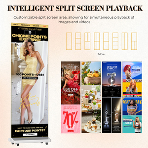 MWE USA magazzino 80 pollici P1.86 GOB pieghevole portatile Wireless LED Poster Digital Signage con CMS per l'affitto di eventi espositivi - Product Image 5