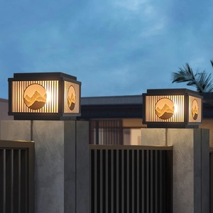Black Solar Courtyard Outdoor Villa Pillar <strong>Lights</strong>, Modern and Simple Waterproof Pillar <strong>Lights</strong>, Fence <strong>Light</strong> Outdoor Led Solar - Product Image 5