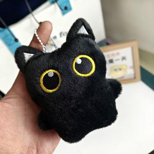 Mini Kawali chat noir poupée en peluche porte-clés dessin animé pendentif PP coton rempli chat peluche cadeau accessoires jouets en peluche - Product Image 4