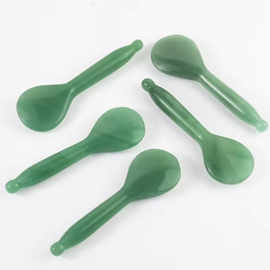 Outil <span class=keywords><strong>de</strong></span> massage Gua Sha en forme <span class=keywords><strong>de</strong></span> cuillère ronde en jade, baguette <span class=keywords><strong>de</strong></span> massage pour le visage, la tête, le cou, les yeux, stylo d'acupuncture, pierre d'aventurine naturelle, produit <span class=keywords><strong>de</strong></span> beauté - Product Image 2